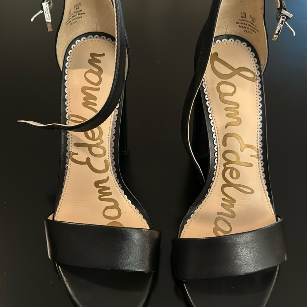 Black leather shoes